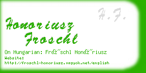 honoriusz froschl business card